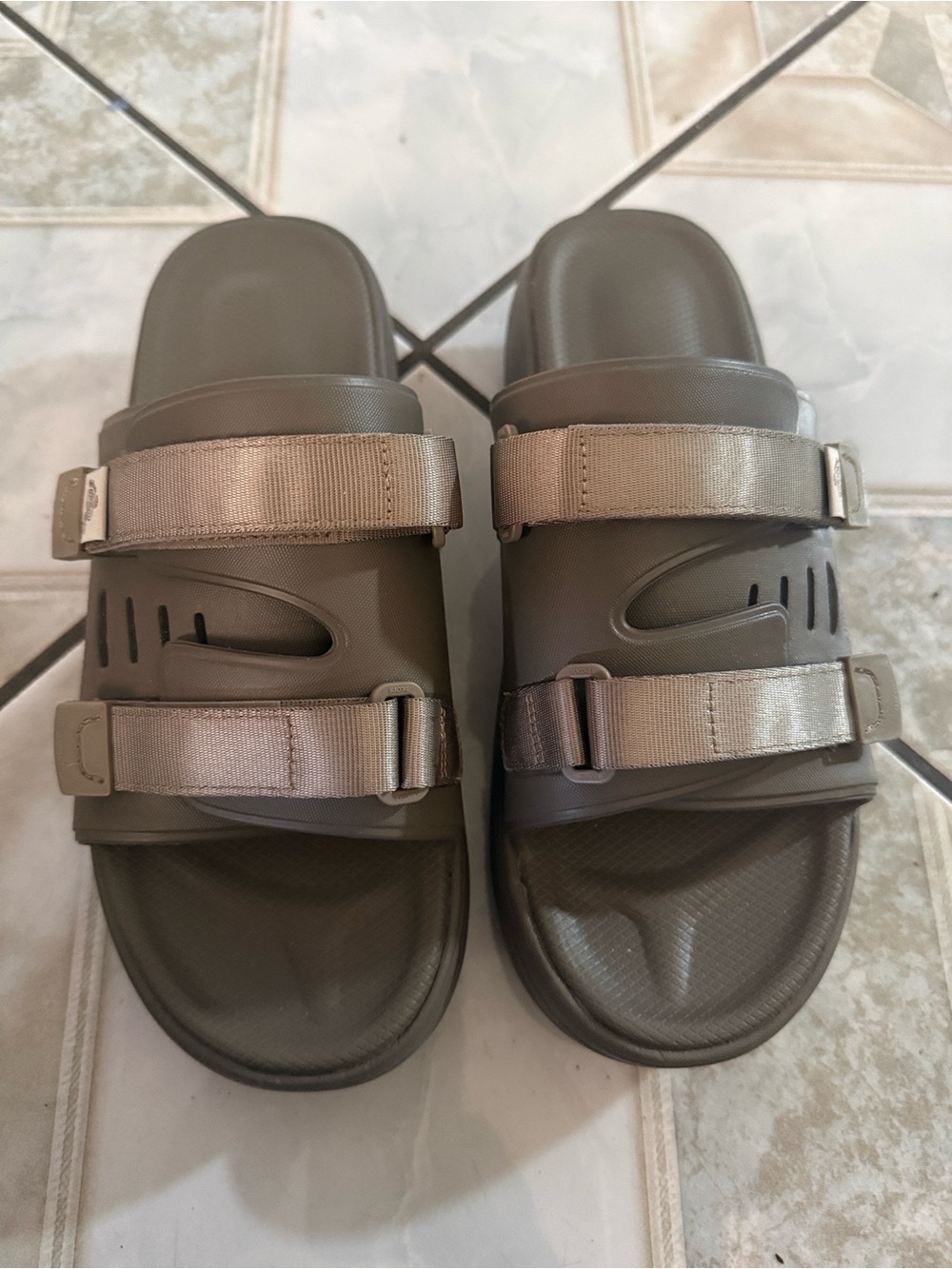 Suicoke slides Olive Green Slide Sandals with Adjustable Straps